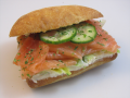 Luxury smoked salmon sandwich