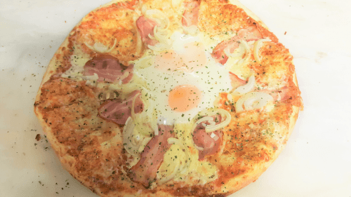 Pizza smokey egg bacon