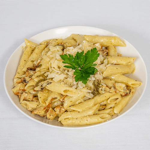 Pasta pollo e pesto