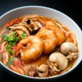 Seafood udon soep