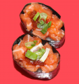 Spicy zalm gunkan nigiri