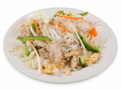 Nasi goreng with chicken breast and vegetables