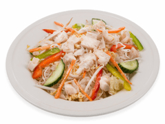 Mihoen goreng with chicken breast and vegetables
