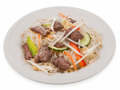 Mihoen goreng with beef and vegetables
