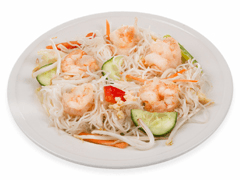 Mihoen goreng with Chinese shrimps and vegetables