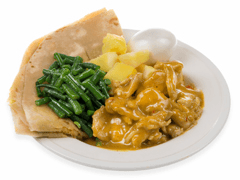 Roti with chicken breast