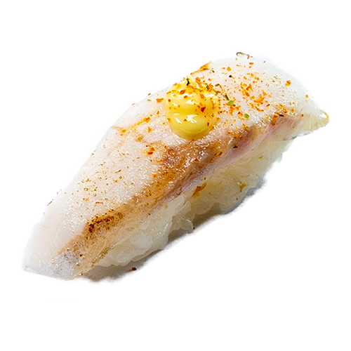 Suzuki flambé nigiri