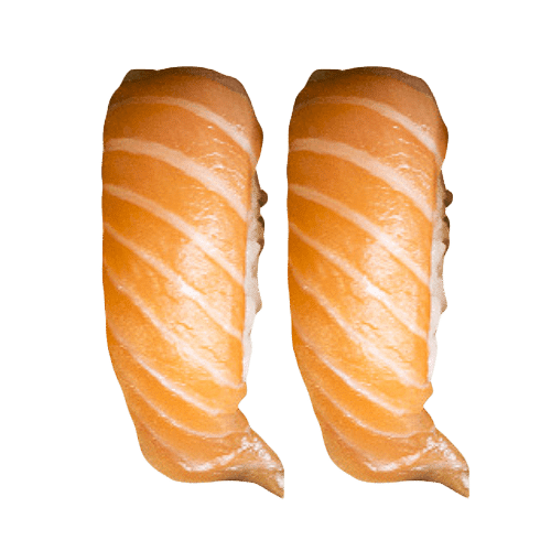 Smoked sake nigiri