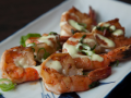 Large shrimps with wasabi mayonnaise