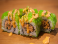 Spicy salmon inside out roll