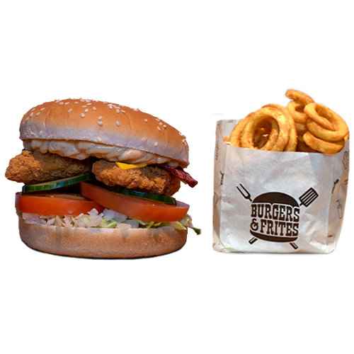 Crispy chicken bacon en cheese (kalkoen) menu