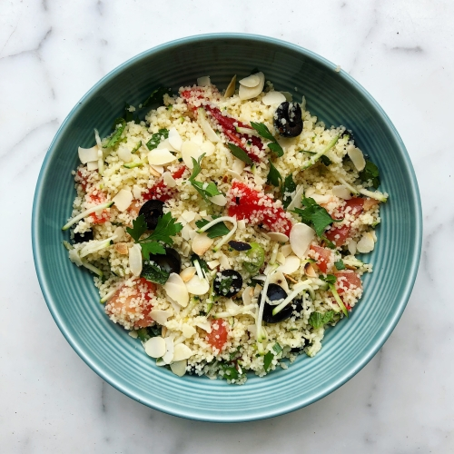 Couscous salad and tzatziki