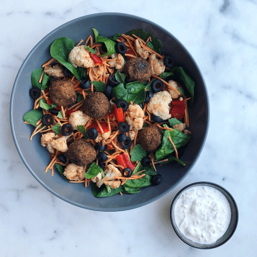 Falafel bowl en tzaziki