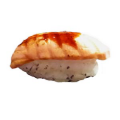 Geflambeerde zalm nigiri