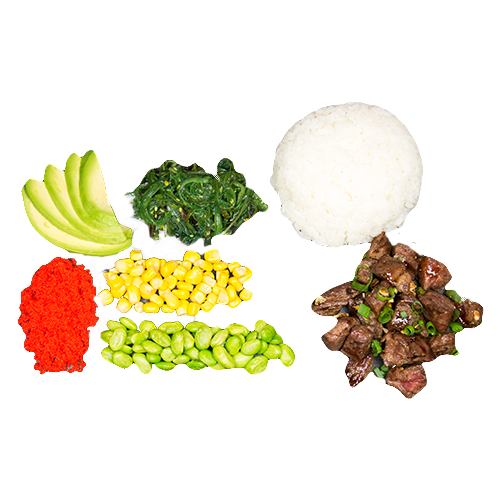 Beef poké bowl