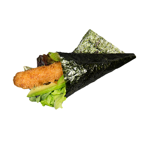 Fried ebi temaki