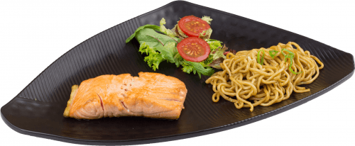 Teppan salmon terriyaki