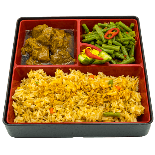 Beef rendang mini rijsttafel