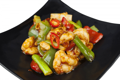 Kong pao prawns