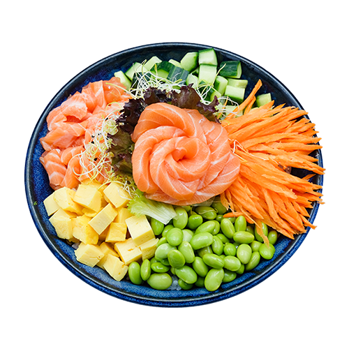 Poké salmon teriyaki wasabi