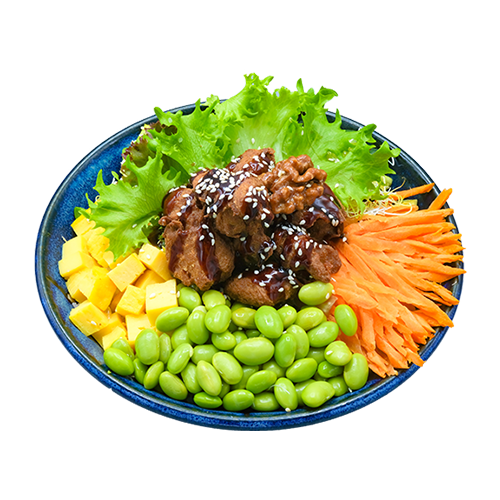 Poké vegetarian chicken teriyaki
