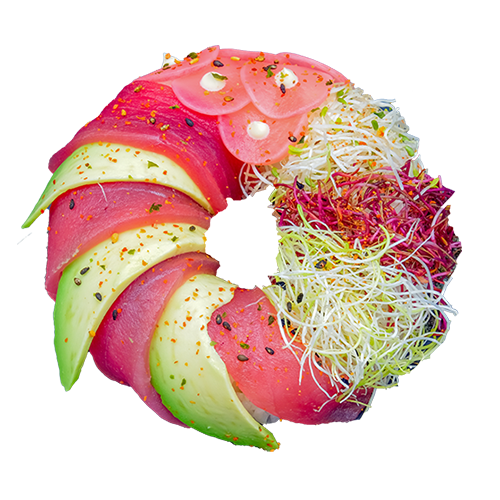 Kimchi tuna sushi donut