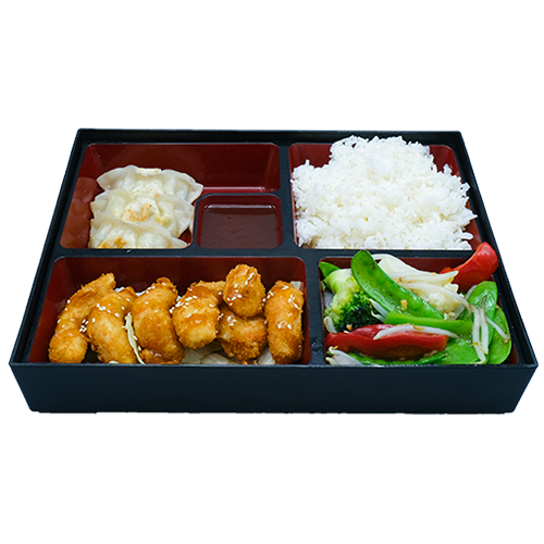 Vegan prawns bento