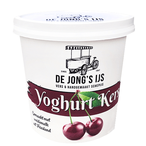 Yoghurt schepijs met Kersen - De Jong's Ijs