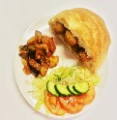 Sandwich falafel with eggplant