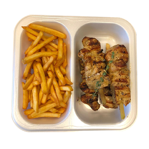 Kip souvlaki schotel