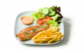 Grilled panga fillet dish