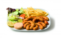 Deep fried surimi shrimps dish