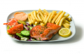 Deep fried salmon dish
