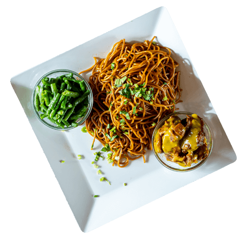 Bami with spicy chicken