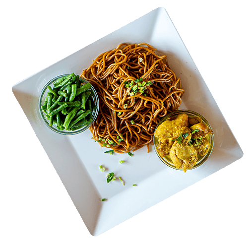 Bami with curried chicken