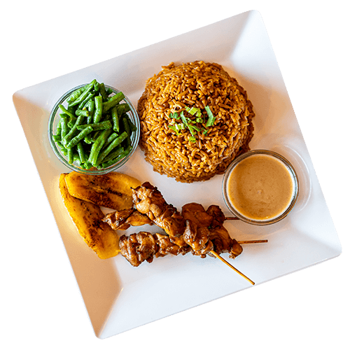 Nasi with chicken satay
