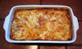 Lasagna bolognese met stokbrood