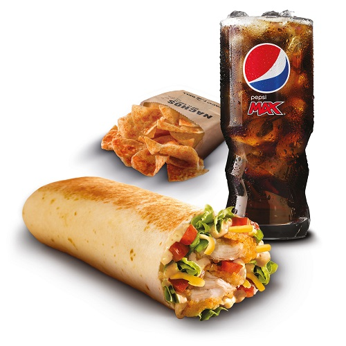 Crispy chicken burrito meal