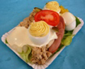 Russian salad with egg, extra