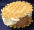 Whipped cream waffle with ice cream