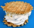 Soft serve with a waffle and whipped cream