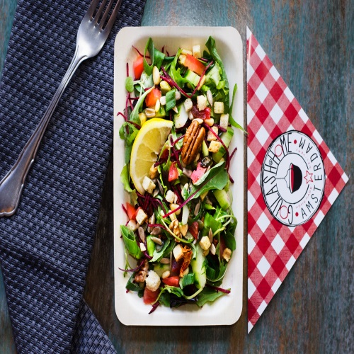 Green lettuce, nuts and seeds