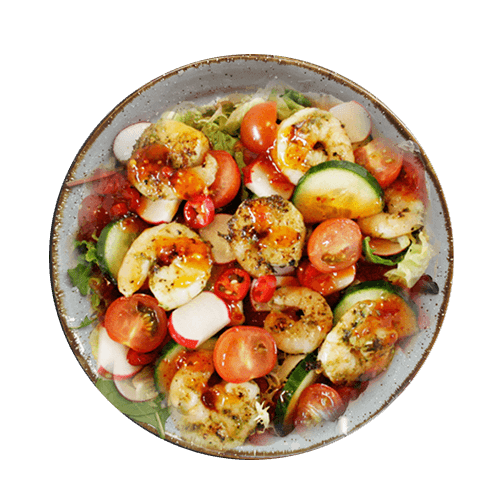 Gegrilde gamba salade