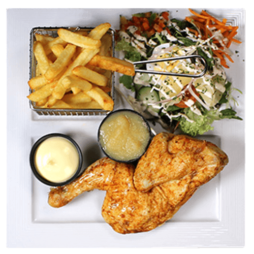 Halve haan menu
