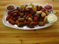 Mixed deep fried small snacks