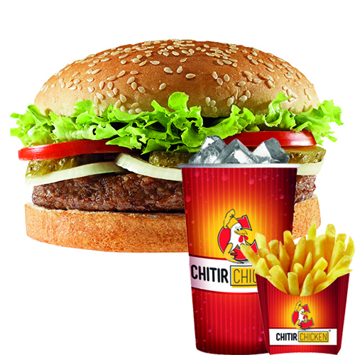 Western 100% beefburger menu