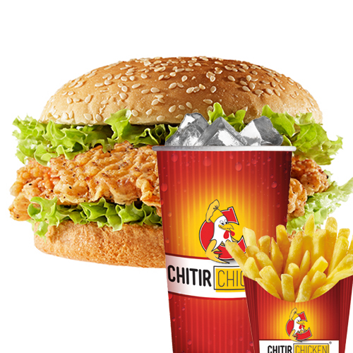 Fried chickenburger menu