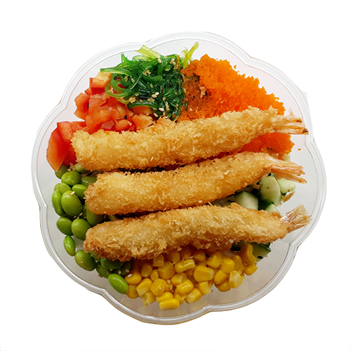 Tempura ebi poke bowl