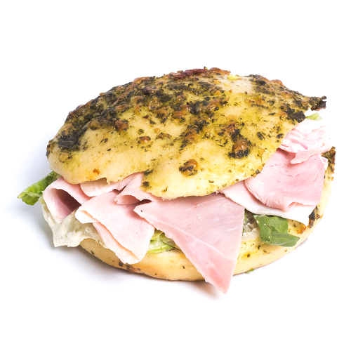 Focaccia ham of the leg
