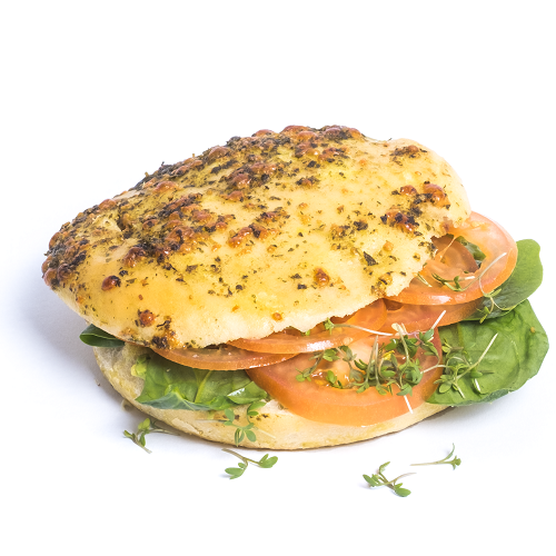 Focaccia tomato avocado